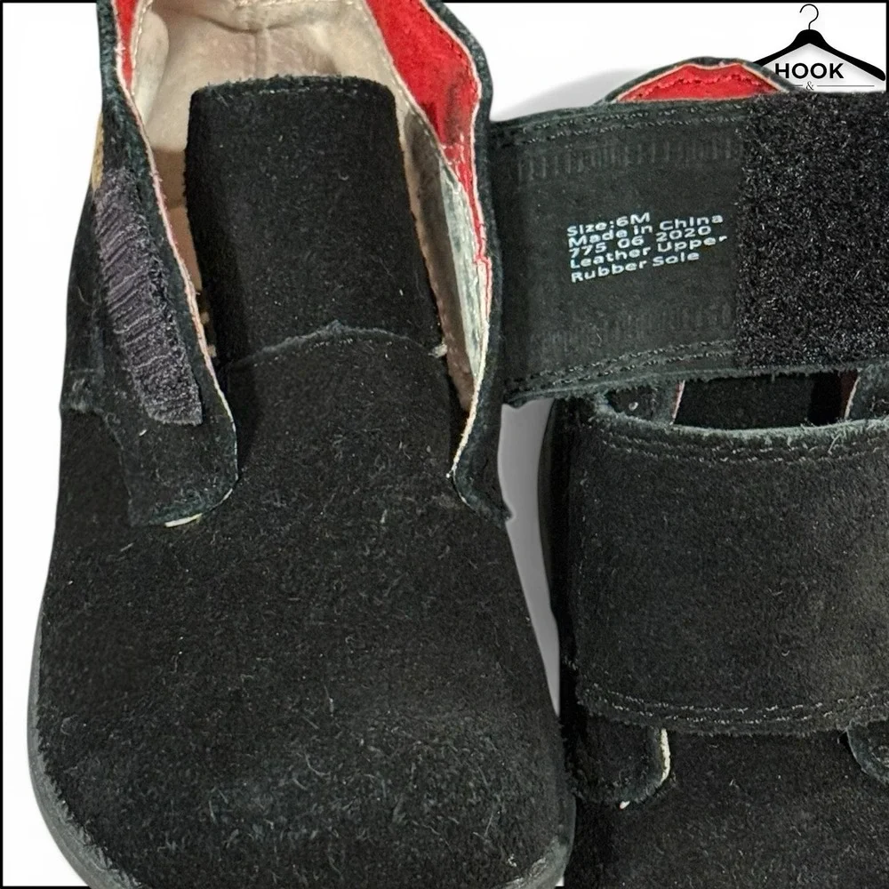 Livie & Luca Pollock Classic Black Suede Leather Baby Gift Toddler‎ Boots 6 NEW